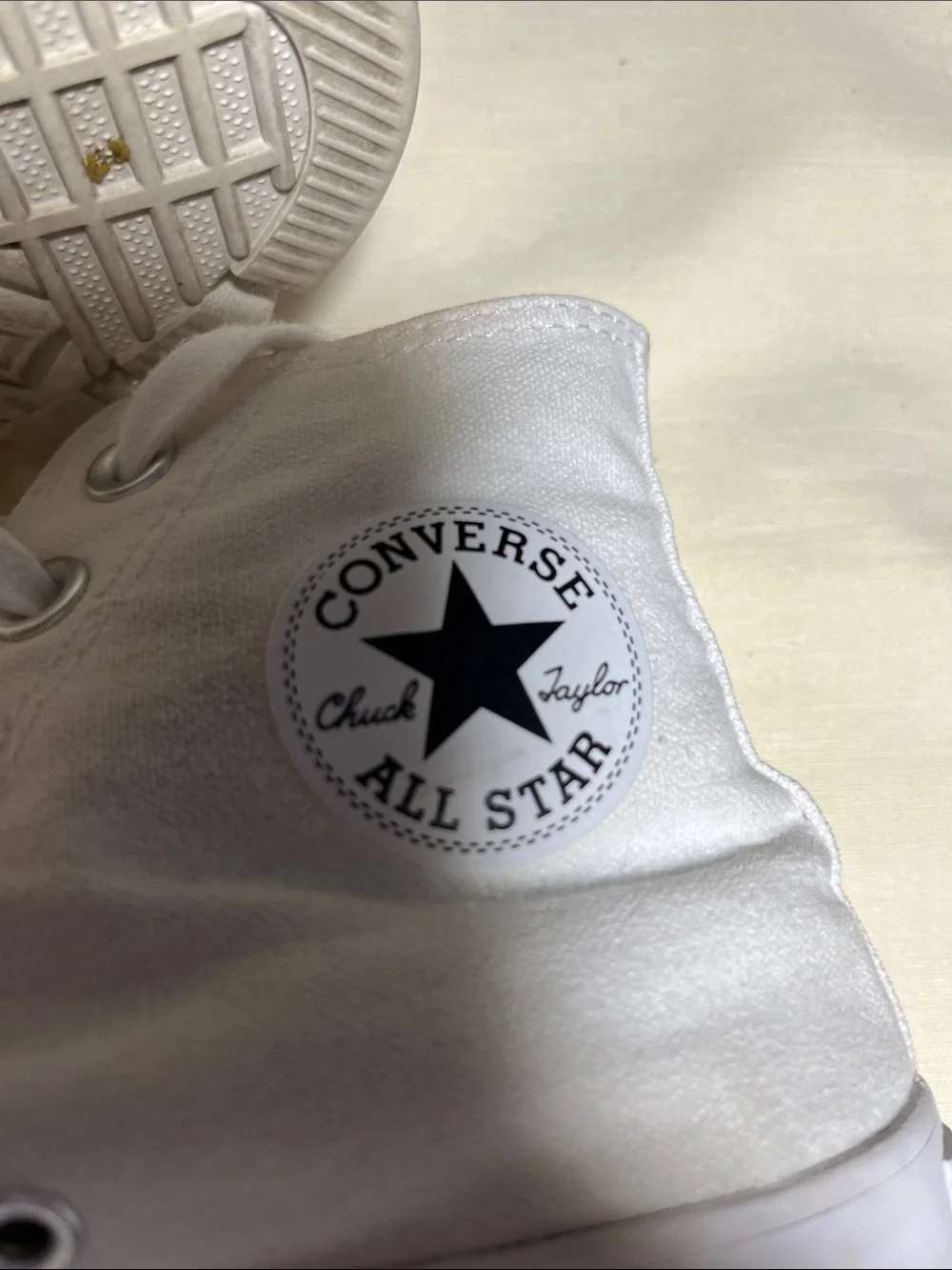 Converse All Star Chuck Taylor White High-Top Canvas Sneakers with Lug Sole